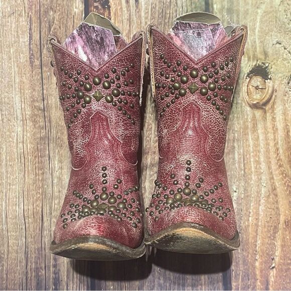 Old Gringo womens red studded distressed cowboy bootsSize 7 1/2 Preowned - Picture 7 of 16